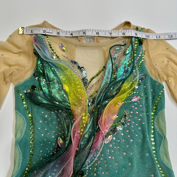 New Figure Skating Dress Size 10 (5~8T) with Hair Scrunchies (120~130cm) - Picture 6 of 10